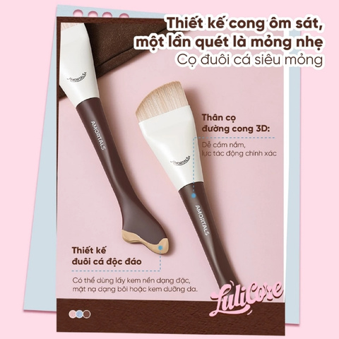 Bộ 6 Dụng Cụ Trang Điểm Amortals Ok Base Makeup Tools (3 Bông Mút + Cọ Tán Nền Tiên Cá + Giấy Pha Nền + Hộp Đựng)