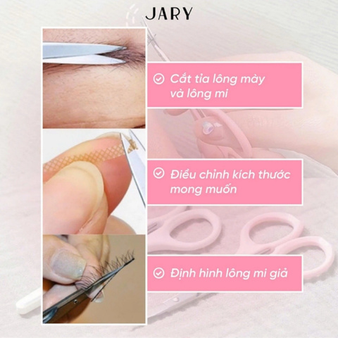 Kéo Tỉa Mày, Cắt Lông Mi Jary Eyebrow Scissors (Hồng)