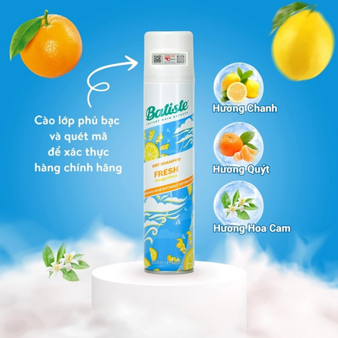 Gội Khô Batiste Dry Shampoo Fresh 200ml