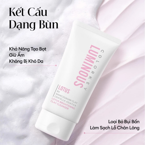 Sữa Rửa Mặt Colorkey Luminous Lotus Brightening Clay Cleanser 100g
