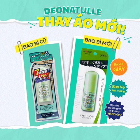 Lăn Khử Mùi Đá Khoáng Dạng Sáp Deonatulle Soft Stone 20gr (Mẫu Mới)