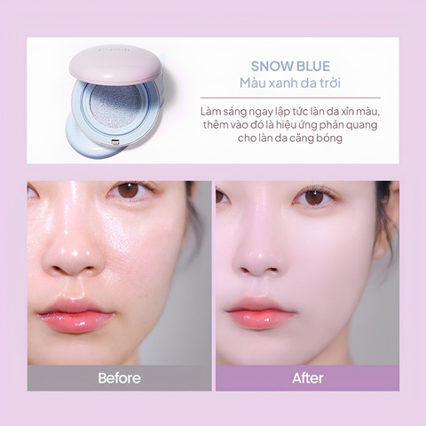 (HSD 04/2027) Phấn Nước Chống Nắng Nâng Tone Espoir Dewlike Jello Tone Up SPF50+ 15g - Snow Blue [Kèm Túi Pouch]
