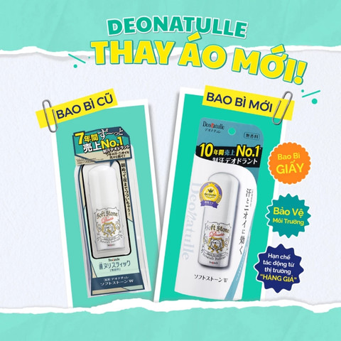 Lăn Khử Mùi Đá Khoáng Dạng Sáp Deonatulle Soft Stone 20gr (Mẫu Mới)