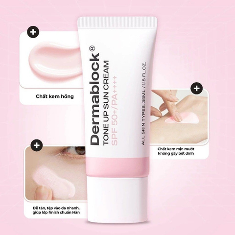 Kem Chống Nắng Dermablock Tone Up Pink Brightening Sun Cream SPF50+ 35ml