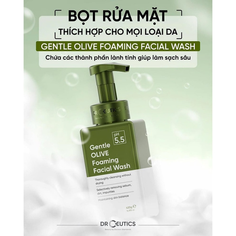Sữa Rửa Mặt DrCeutics Gentle Olive Foaming Facial Wash 420g