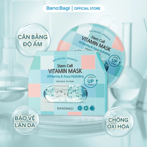Mặt Nạ Giấy Banobagi Stem Cell Vitamin Mask Whitening & Aqua Hydrating 30g (Nhập Khẩu)