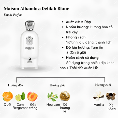 Nước Hoa Nữ Maison Alhambra Delilah Blanc EDP 100ml