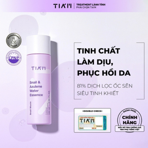 Nước Dưỡng Phục Hồi Da Tia'm Snail & Azulene Water Essence 180ml