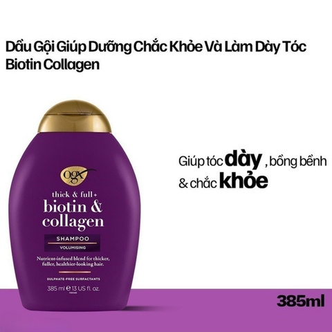 Dầu Gội Biotin & Collagen OGX Làm Dày Tóc 385ml (Nhập Khẩu) (Mẫu Mới)