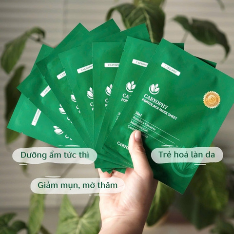Mặt Nạ Trị Mụn Caryophy Làm Giảm Mụn, Thâm & Dưỡng Ẩm Da Portulaca Mask Sheet 3 In 1 22g
