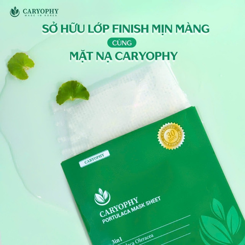 Mặt Nạ Trị Mụn Caryophy Làm Giảm Mụn, Thâm & Dưỡng Ẩm Da Portulaca Mask Sheet 3 In 1 22g