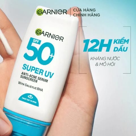 Kem Chống Nắng Garnier Super UV Anti - Acne Serum Sunscreen SPF 50+ 30ml