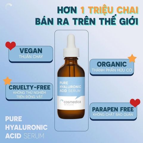 Tinh Chất Cosmedica Cấp Nước Cho Da Skincare Pure Hyaluronic Acid + Vitamin B5 60ml (Mẫu Mới)