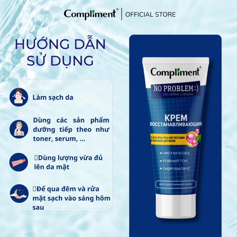Kem Dưỡng Compliment Phục Hồi Da No Problem AHA-BHA-PHA-Tea Tree 50ml