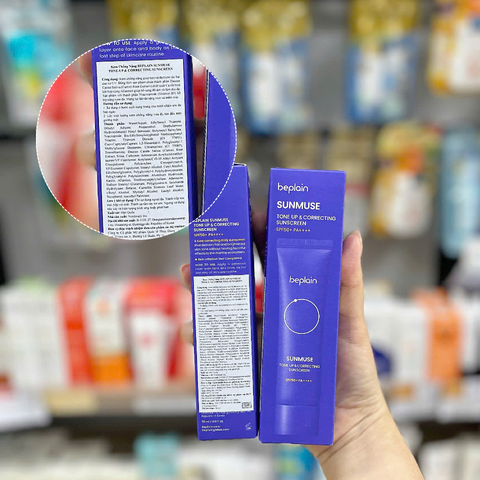 Kem Chống Nắng Beplain Sunmuse Tone Up & Correcting Sunscreen SPF50+ (Tím Nâng Tông) (Nhập Khẩu)