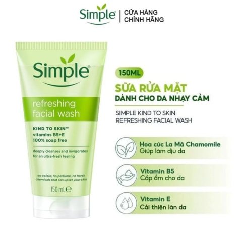 Sữa Rửa Mặt Simple Refreshing 150ml (Mẫu Mới)