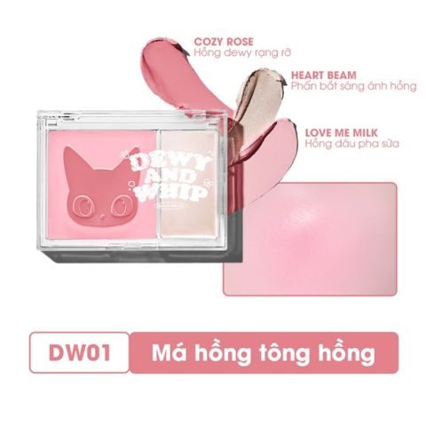 Má Hồng Dạng Kem Kèm Highlight Blackrouge Dewy Whip Cheek And Beam 11.5g
