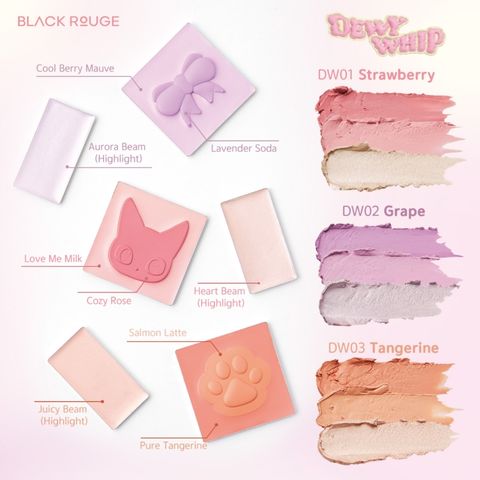 Má Hồng Dạng Kem Kèm Highlight Blackrouge Dewy Whip Cheek And Beam 11.5g