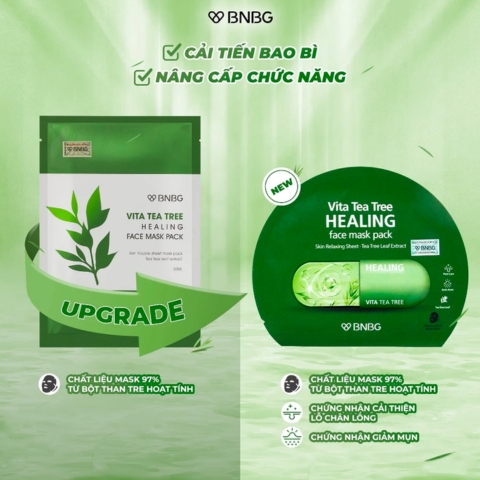 Mặt Nạ Giấy Tràm Trà Giảm Mụn BNBG Vita Teatree Healing Face (Mẫu Mới 2025)