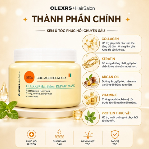 Ủ Tóc Olexrs Collagen Complex Repair Mask 500g (Mẫu Mới)