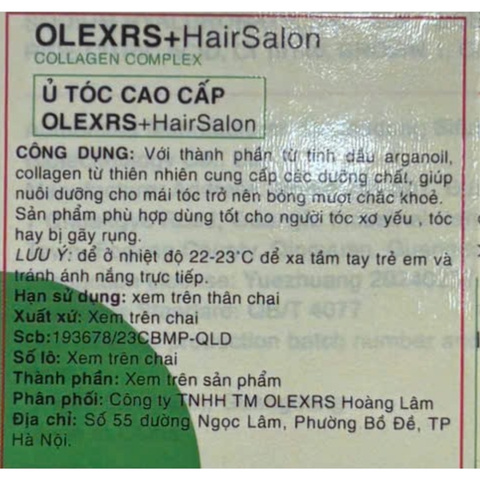 Ủ Tóc Olexrs Collagen Complex Repair Mask 500g (Mẫu Mới)