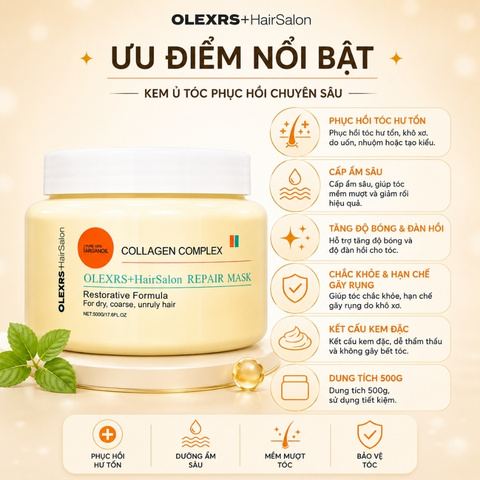 Ủ Tóc Olexrs Collagen Complex Repair Mask 500g (Mẫu Mới)