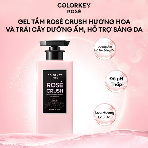 Gel Tắm Hương Hoa Hồng Ngọt Ngào Colorkey Rosé Crush Perfumed Brightening Shower Gel 400g