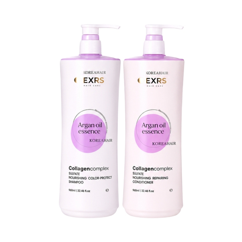Bộ Gội Xả Olexrs Argan Oil Essence Collagen Complex Phục Hồi, Giữ Màu Tóc 2024 (Tím)