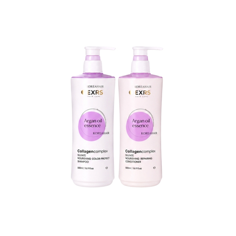 Bộ Gội Xả Olexrs Argan Oil Essence Collagen Complex Phục Hồi, Giữ Màu Tóc 2024 (Tím)