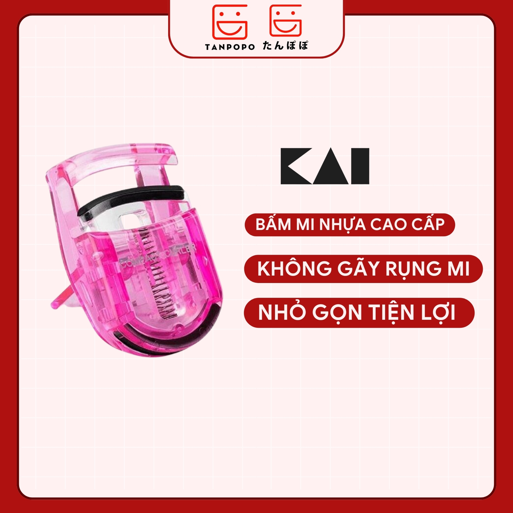 Bấm Mi Nhựa Giúp Cong Mi Kai Compact Eyelash Curler