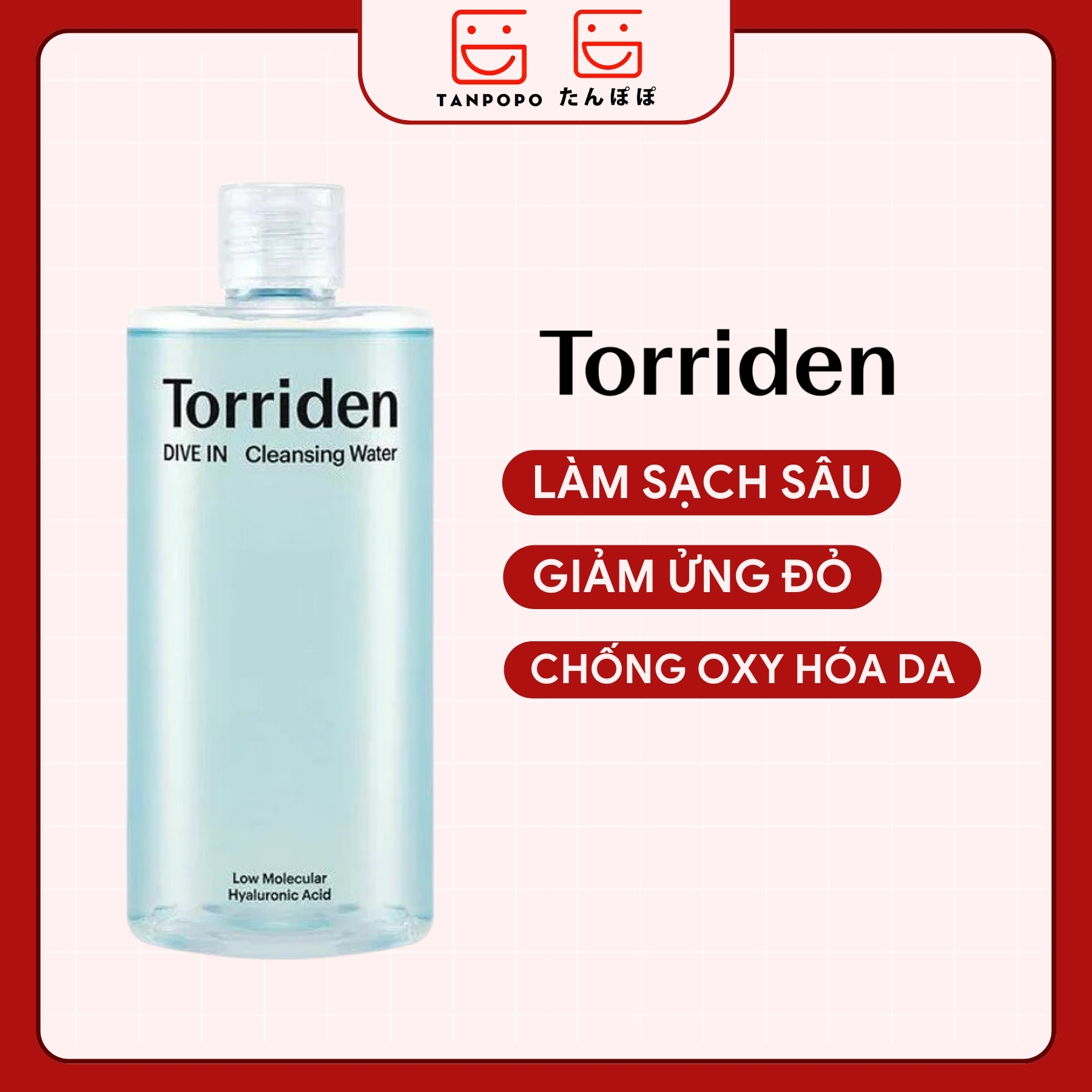 Tẩy Trang Torriden Dive-In Low Molecular Hyaluronic Acid Cleansing Water 400ml