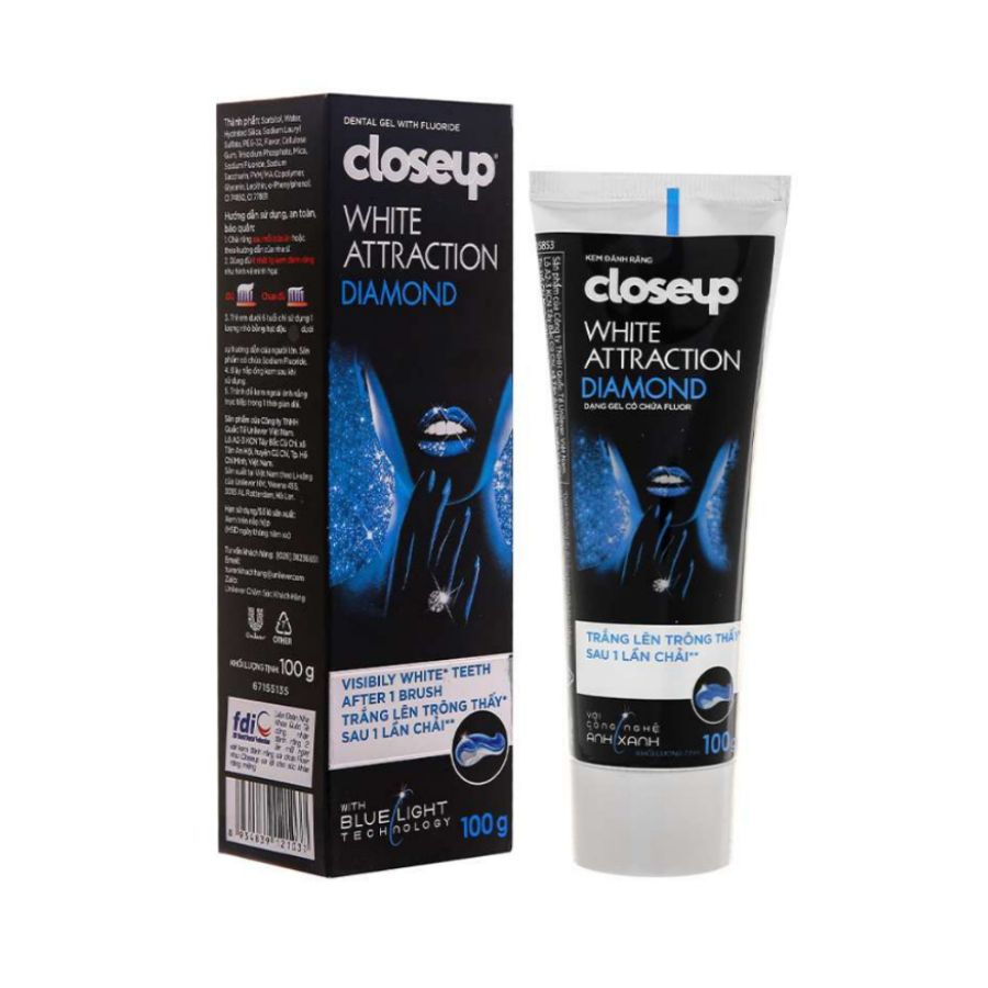 Kem Đánh Răng Dạng Gel Trắng Răng Close Up White Attraction Diamond 100g