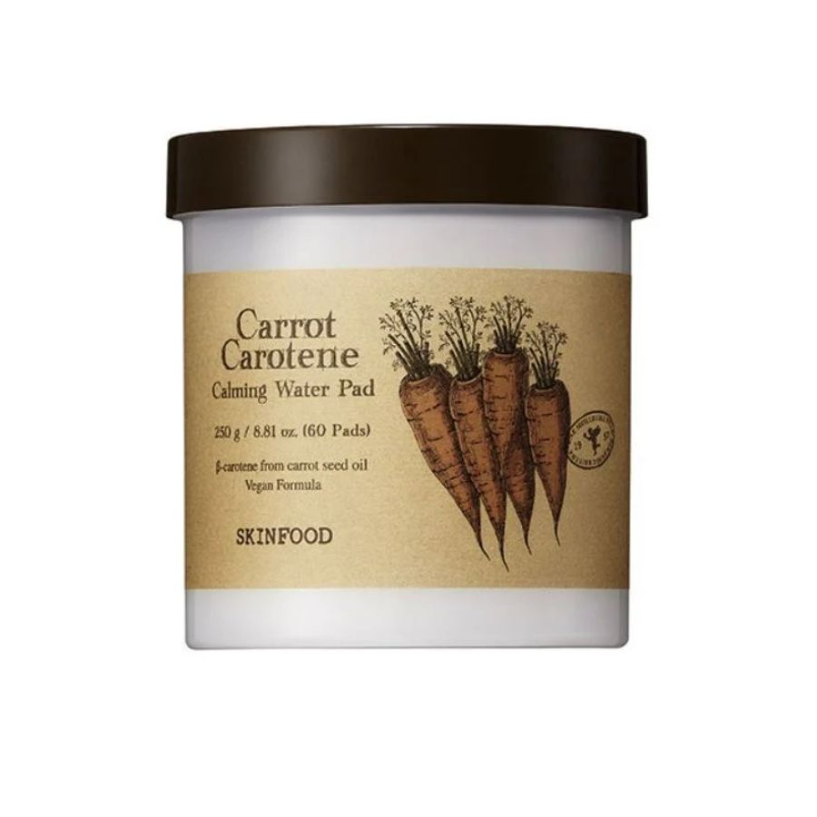 Miếng Bông Dưỡng Cấp Ẩm Làm Dịu Da Skinfood Carrot Carotene Calming Water Pad 250g (60 Miếng)