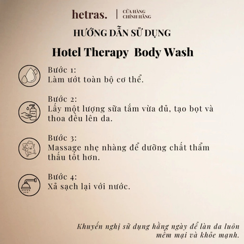 Sữa Tắm Hương Nước Hoa Hetras Hotel Therapy Body Wash 1013ml