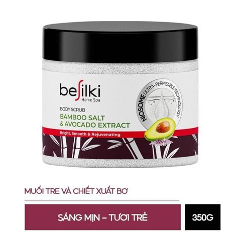 Tẩy Da Chết Toàn Thân Besilki Muối Tre Và Chiết Xuất Bơ Body Scrub 350g