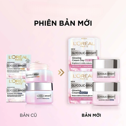Kem Dưỡng Sáng Da Ban Đêm L'Oreal Glycolic + Niacinamide Bright Glowing Cream Night