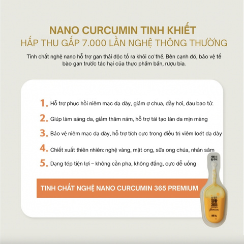 Tinh Chất Nghệ Nano Curcumin 365 Premium (3G X 32 Gói)