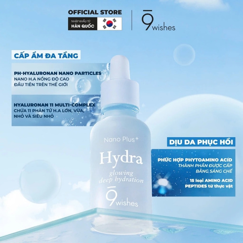 Tinh Chất Dưỡng Ẩm Sáng Da 9Wishes Hydra Glowing Deep Hydration Nano Plus 30ml