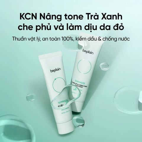 Kem Chống Nắng Beplain Sunmuse Tone Up & Correcting Sunscreen Mild Green SPF50+ 50ml (Xanh Ngọc)