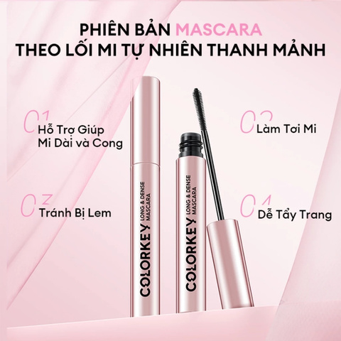 Mascara Colorkey Hỗ Trợ Giúp Mi Dài Và Tơi Long & Dense Mascara 4.5g