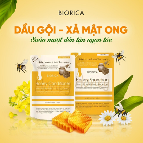 Cặp Gội Xả Mật Ong Biorica Honey 360ml