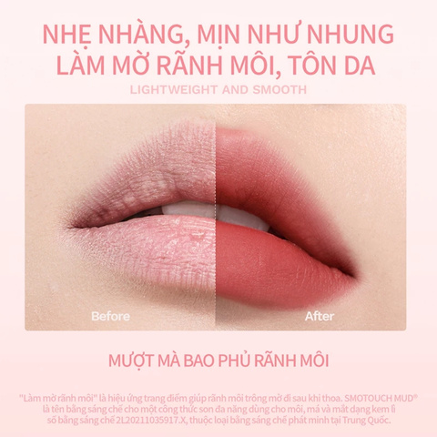 Son Kem Bùn Mịn Môi Mooekiss Velvet Lip Mud 3g