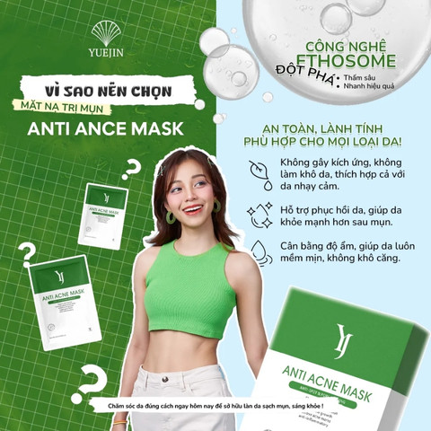 Mặt Nạ Giấy Giảm Mụn Yuejin Anti Acne Mask 25ml