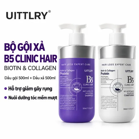 Bộ Gội Xả UITTLRY B5 Clinic Hair Biotin & Collagen 500ml