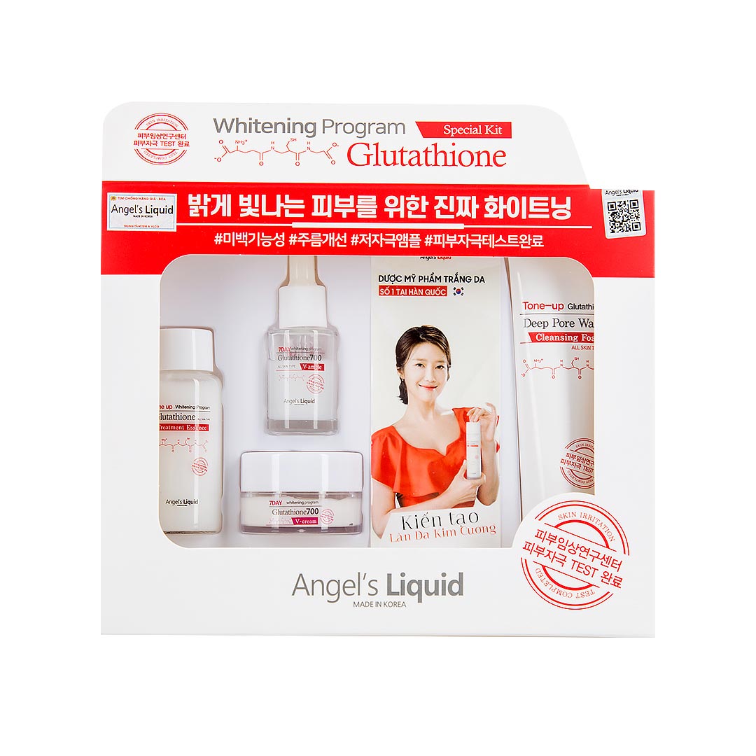 Set Dưỡng Da Angel's Liquid Whitening Program Glutathione 4 Món