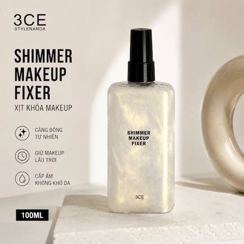 Xịt Khóa Nền 3CE Shimmer Makeup Fixer Mist 95ml