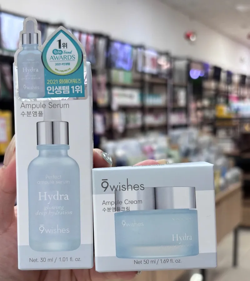 Combo Tinh Chất & Kem Dưỡng 9Wishes Hydra Ampule Serum 30ml & Hydra Ampule Cream 50ml