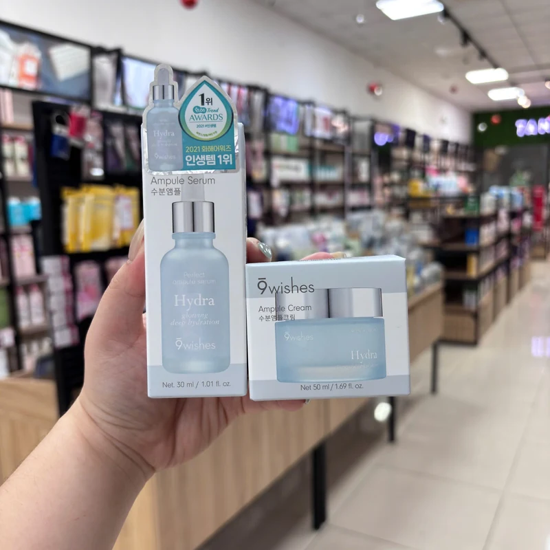 Combo tinh chất và kem dưỡng 9Wishes Hydra Ampule Serum 30ml + Hydra Ampule Cream 50ml, ảnh thật tại cửa hàng Tanpopo
