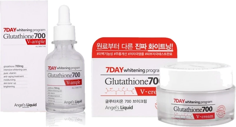 Combo Tinh Chất & Kem Dưỡng Angel's Liquid 7Day Glutathione 700 V-Ampoule 30ml & V-Cream 50ml