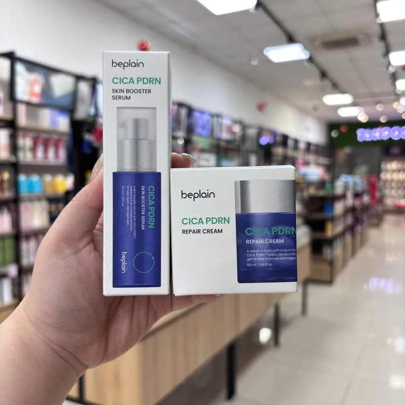 Combo Tinh Chất & Kem Dưỡng Beplain Cica PDRN Skin Booster Serum 30ml & Cica PDRN Repair Cream 50ml
